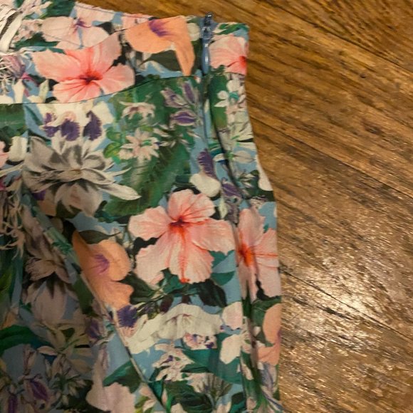 Zara Lightly Worn Silk Blend Floral Pants - L - Picture 3 of 13